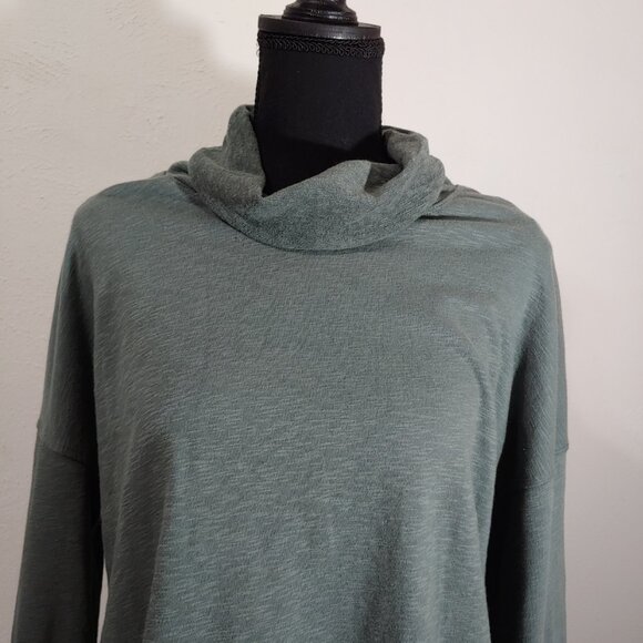 Bobi Los Angeles French Terry Cropped Long Sleeve Turtle Neck Top - Picture 2 of 6